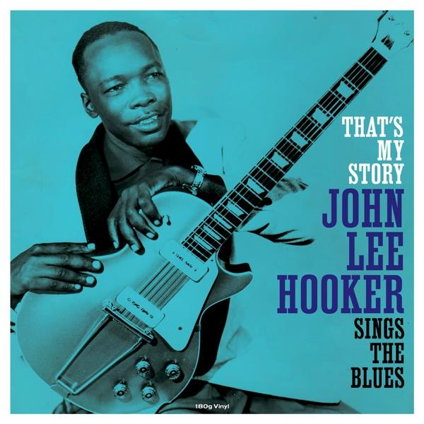 John Lee Hooker album borítója, a művész gitárral a kezében. Kék háttér.