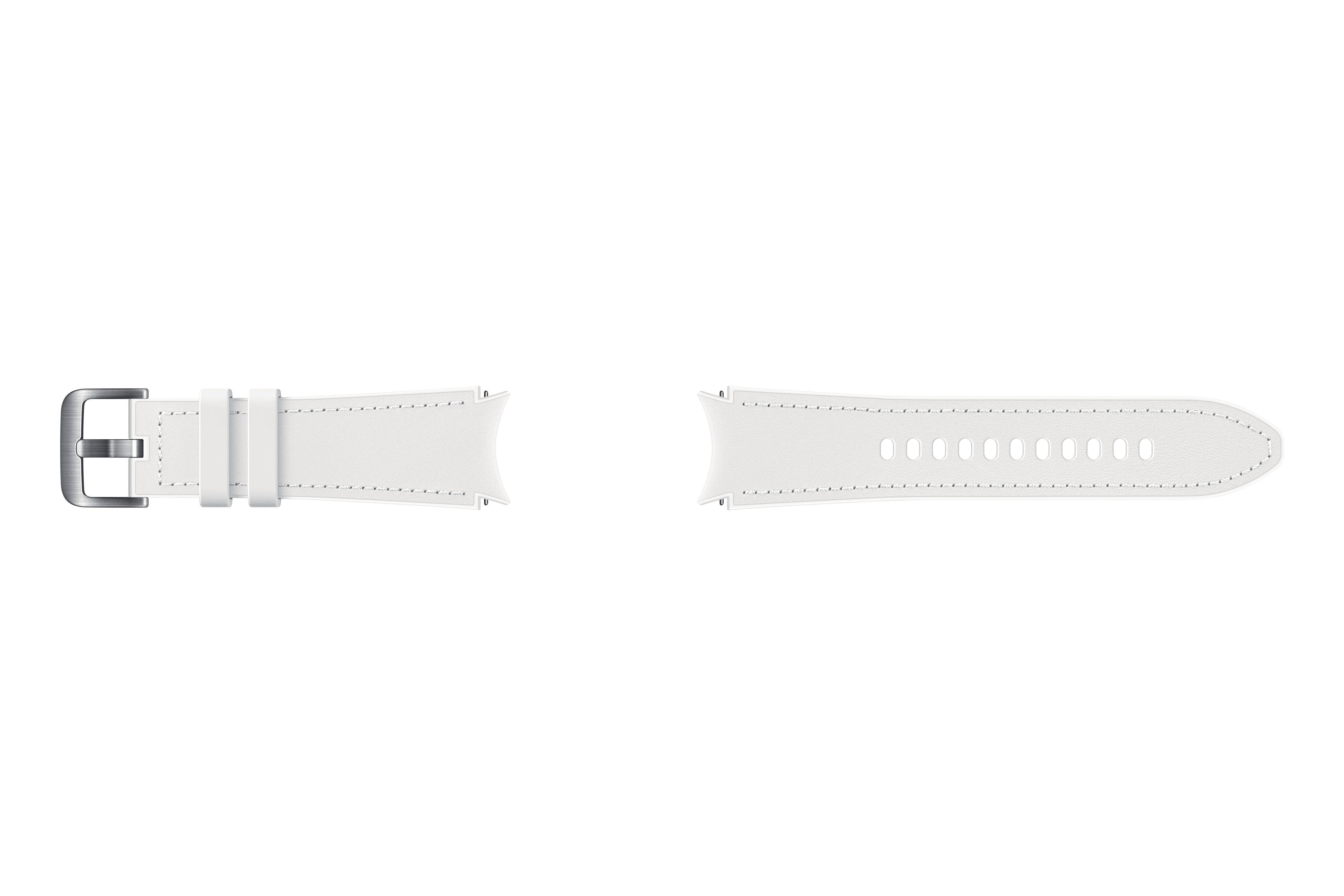 SAMSUNG ET-SHR88SWEGEU Hybrid Leather Band (20 mm, S/M), Ersatzarmband, White