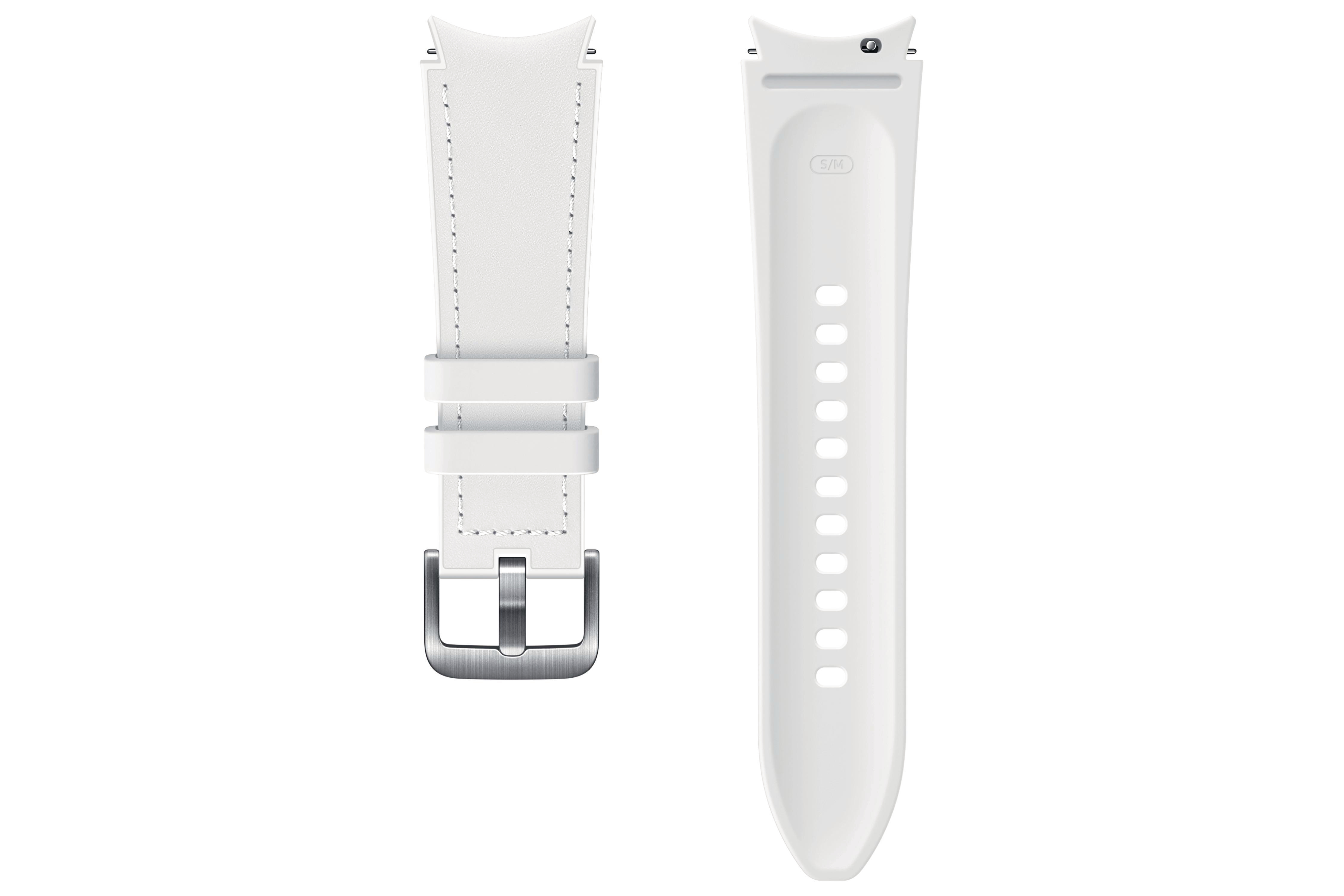 SAMSUNG ET-SHR88SWEGEU Hybrid Leather Band (20 mm, S/M), Ersatzarmband, White