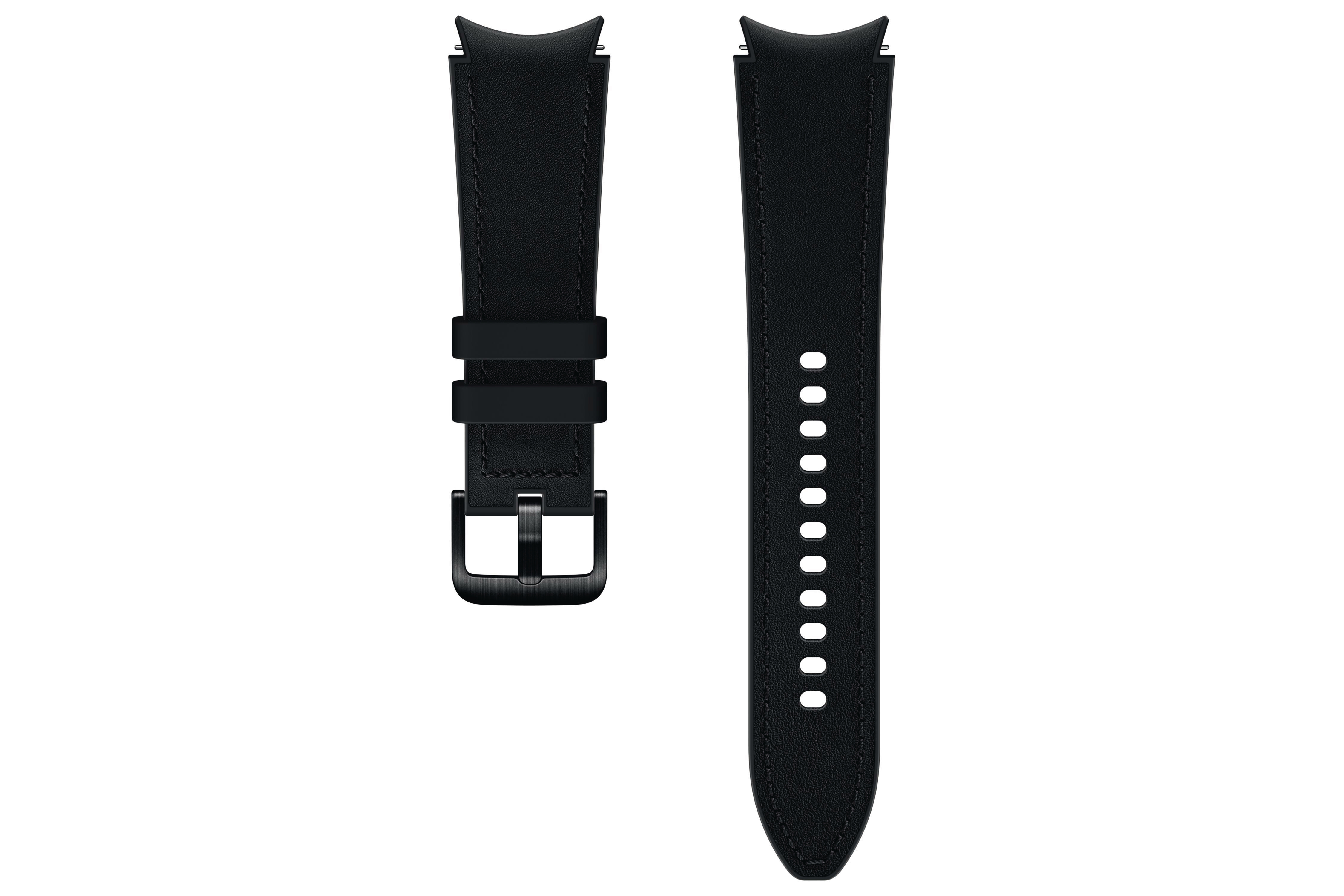 SAMSUNG ET-SHR89LBEGEU Hybrid Leather Band (20 mm, M/L), Ersatzarmband, Black