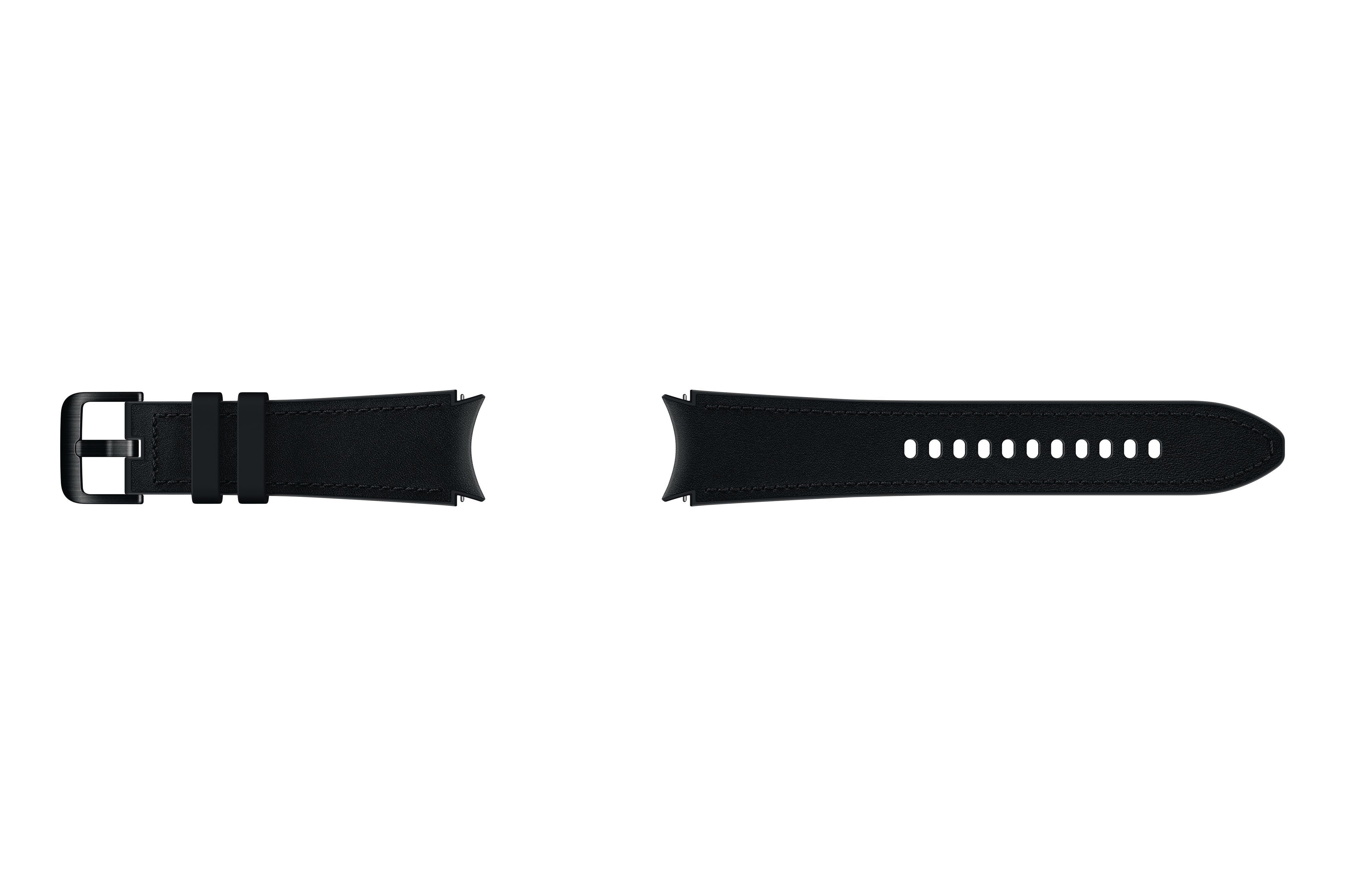 SAMSUNG ET-SHR89LBEGEU Hybrid Leather Band (20 mm, M/L), Ersatzarmband, Black