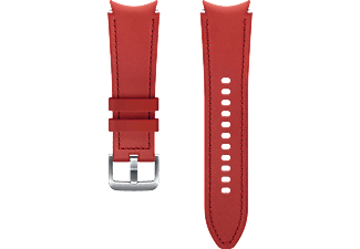 SAMSUNG ET-SHR88SREGEU Hybrid Leather Band (20 mm, S/M), Ersatzarmband, Samsung, Red