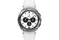 SAMSUNG Galaxy Watch4, Classic, BT, 42 mm Smartwatch Edelstahl Fluorkautschuk, S/M, Silver