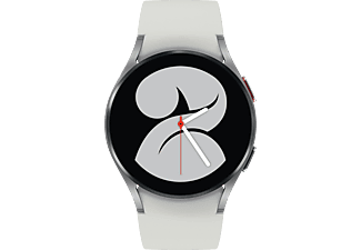 SAMSUNG Galaxy Watch4, BT, 40 mm Smartwatch Aluminium Fluorkautschuk, S/M, Silver