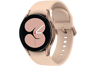 SAMSUNG Galaxy Watch4, LTE, 40 mm Smartwatch Aluminium Fluorkautschuk, S/M, Pink Gold