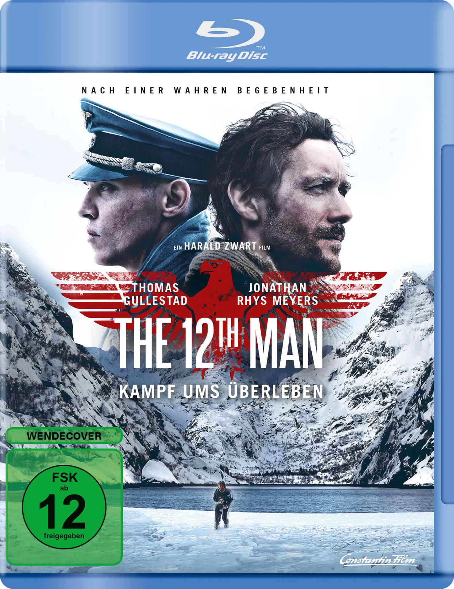 Blu-ray Cover, zwei Männer, Text 'The 12th Man', schneebedeckte Landschaft.