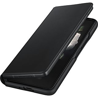 SAMSUNG Galaxy Z Fold3 Leather Flip Cover Zwart