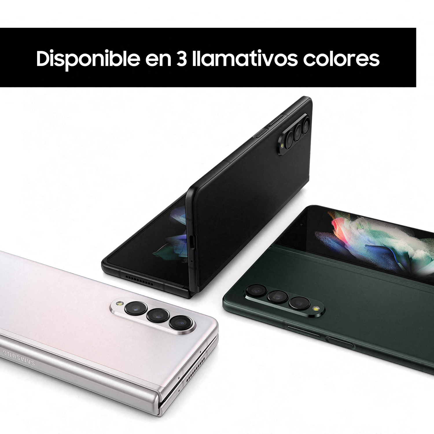 (RESERVA) Samsung Galaxy Z Fold3 5G, Negro, 256GB, 12GB RAM, 7.6"QXGA+, Snapdragon888, 4400mAh,Android