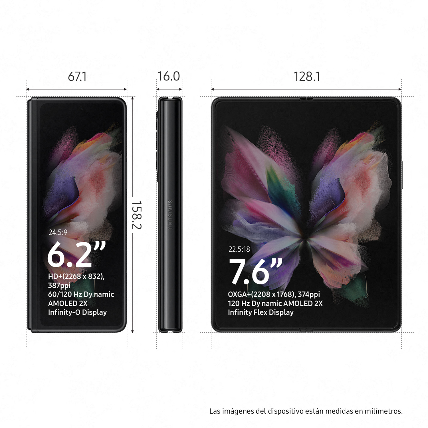 (RESERVA) Samsung Galaxy Z Fold3 5G, Negro, 512GB, 12GB RAM, 7.6"QXGA+, Snapdragon888, 4400mAh, Android