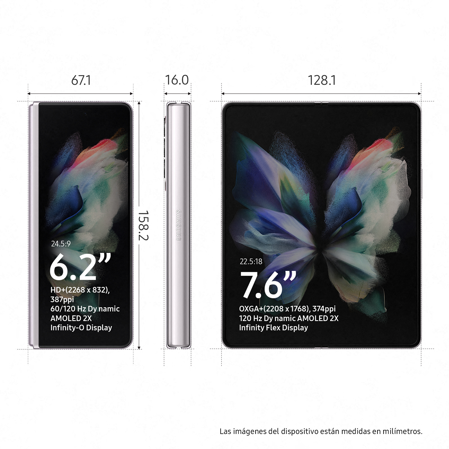 (RESERVA) Samsung Galaxy Z Fold3 5G, Plata, 512GB, 12GB RAM, 7.6"QXGA+, Snapdragon888, 4400mAh, Android