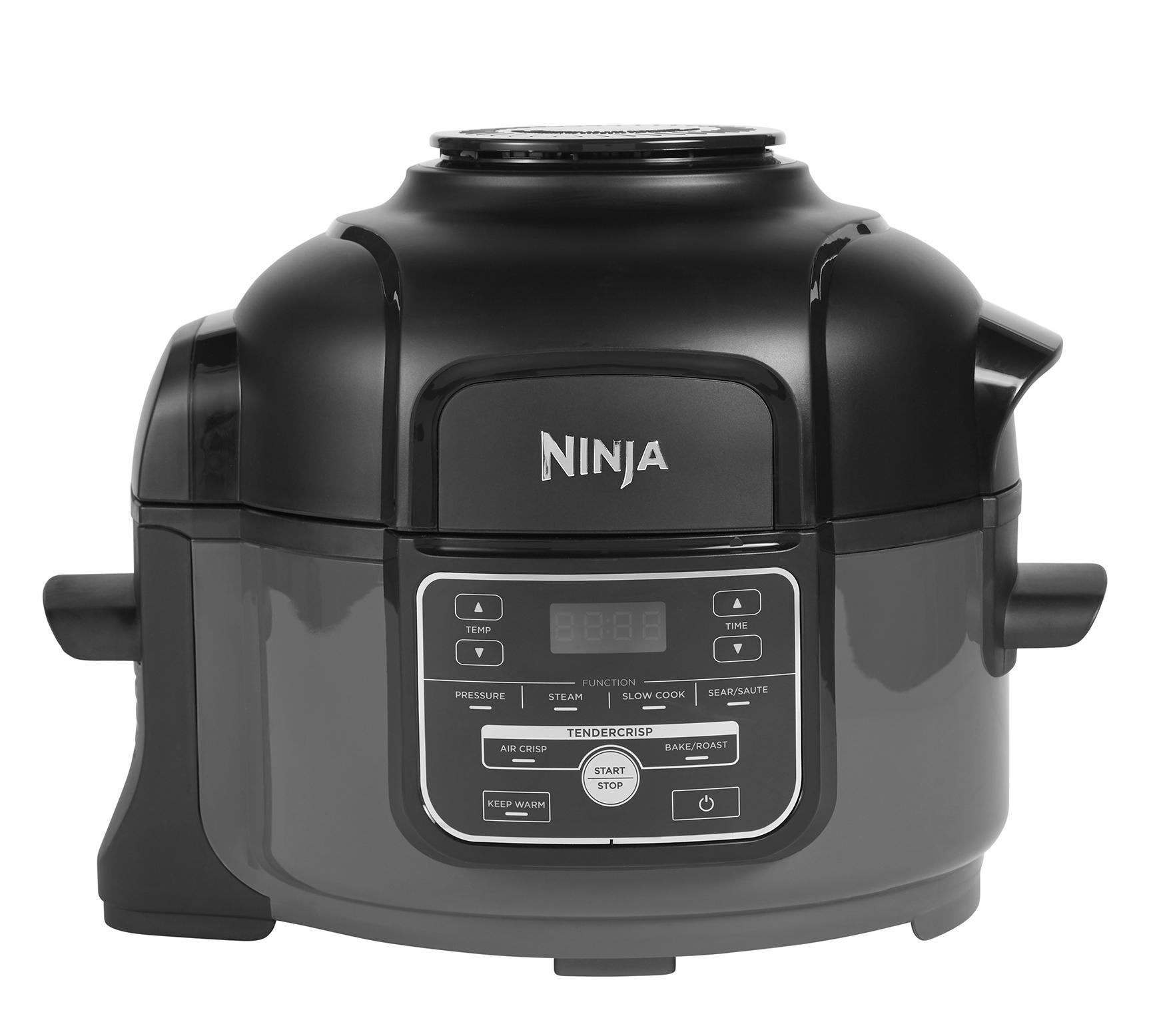 Ninja Multi-Kocher, schwarz und grau, mit Digitalanzeige und Bedienfeld.