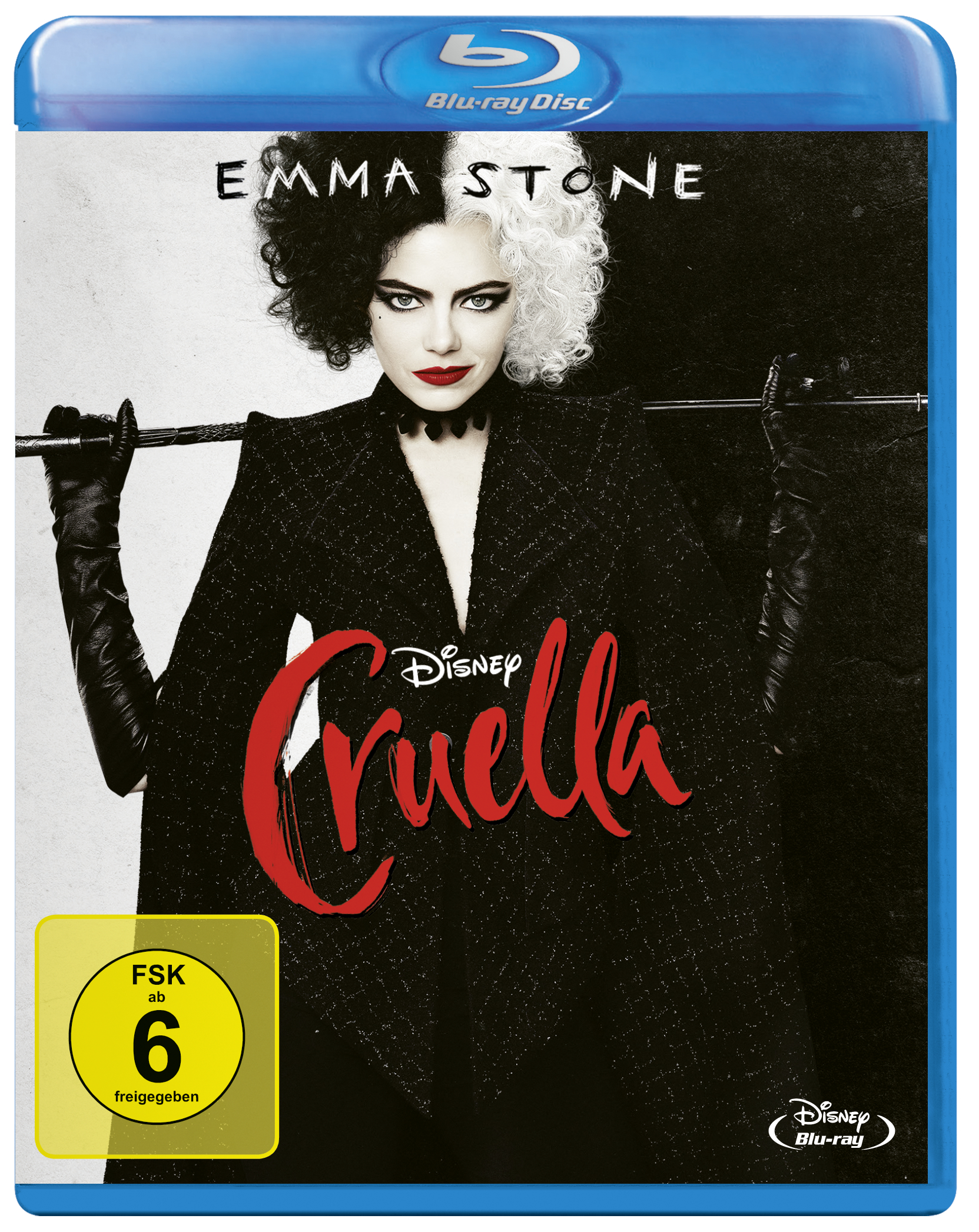 DVD von 'Cruella' mit Emma Stone auf dem Cover.