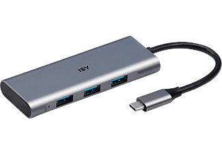 ISY IHU-5000 USB Adapter, Silber Aluminium