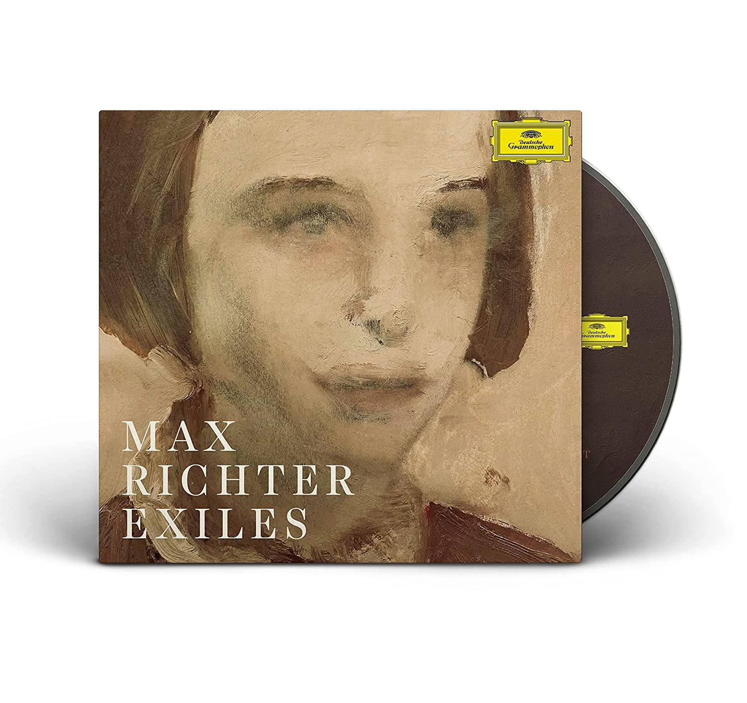 Albumcover für Max Richters Exiles, mit Text und einer Porträtillustration.