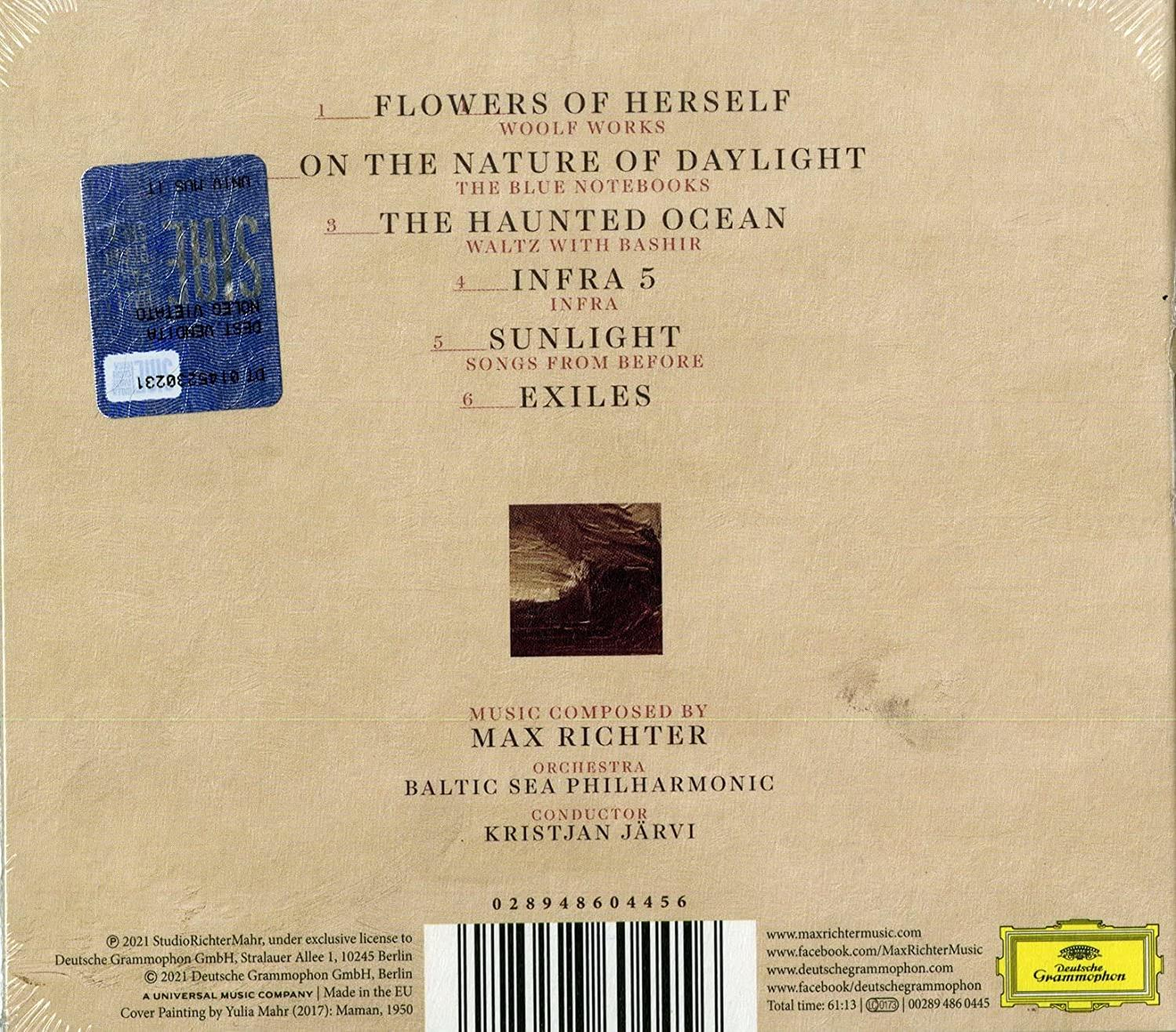 Rückseite des CD-Covers mit Songtiteln und Credits. Die CD ist für das Album 'Flowers of Herself'.