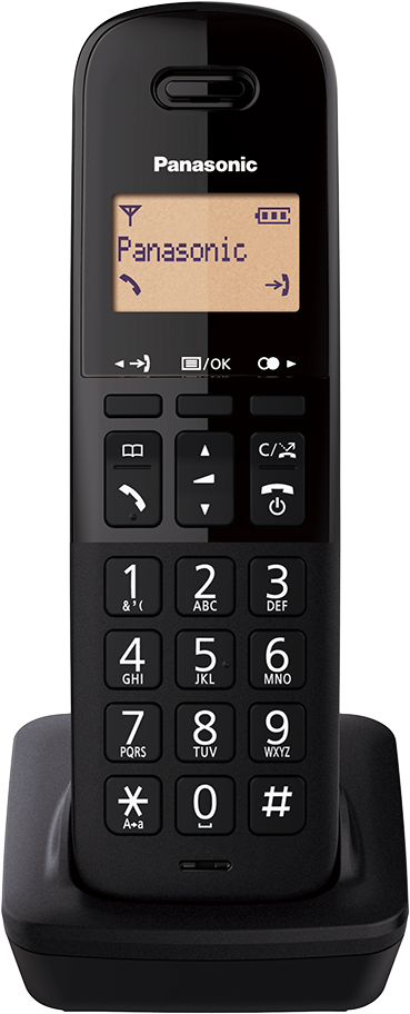 Egy fekete vezetékes telefon alappal, számokkal és gombokkal.
