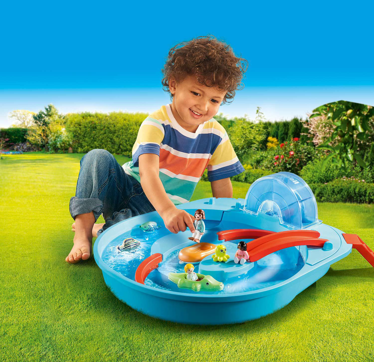 PLAYMOBIL 70267 Fröhliche Wasserbahn Spielset, Mehrfarbig
