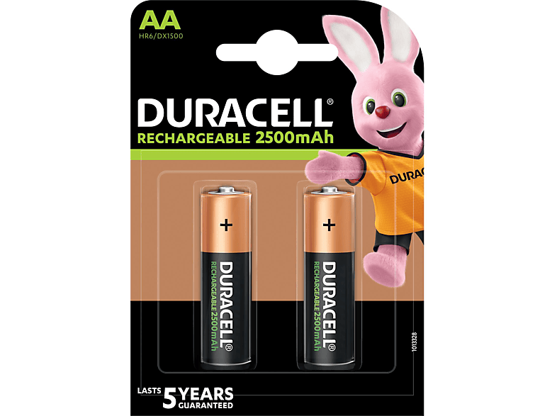 Duracell AA Recharge Ultra Batterien 2500 mAh, 2er Pack; Wiederaufladbare Batterie