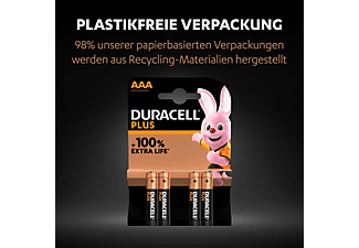 DURACELL Plus AAA Batterie, 4er Pack