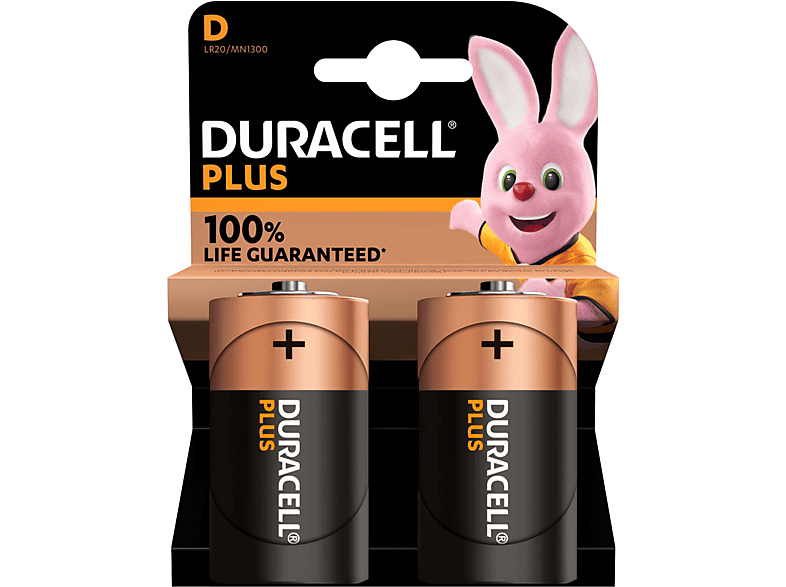 Duracell D Plus Batterie, 2er Pack