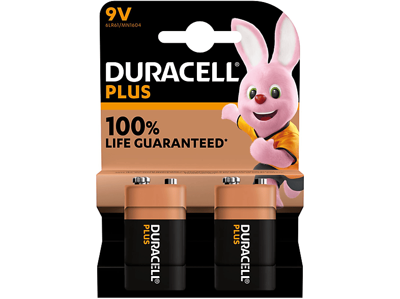 Duracell 9V Plus Batterie, 2er Pack