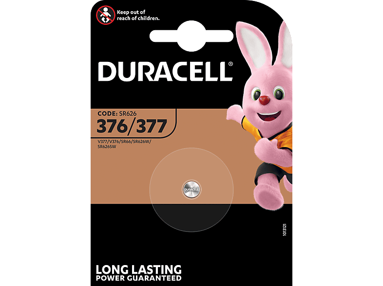 DURACELL 377 Silver Oxide Batterie, Einzelpackung (D377/V377