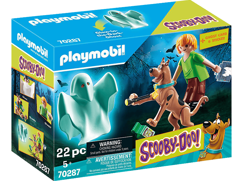 PLAYMOBIL 70287 SCOOBY-DOO! Scooby & Shaggy mit Geist Spielset, Mehrfarbig