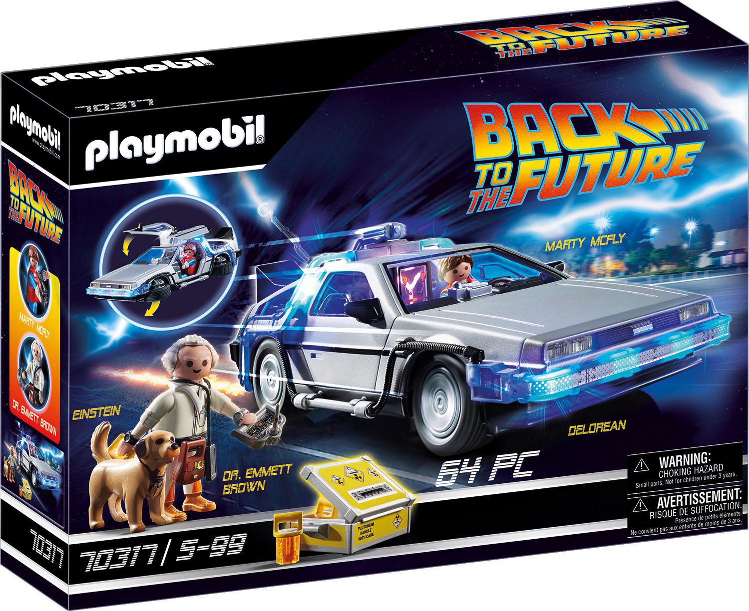 PLAYMOBIL 70317 Back to the Future DeLorean Spielset, Mehrfarbig