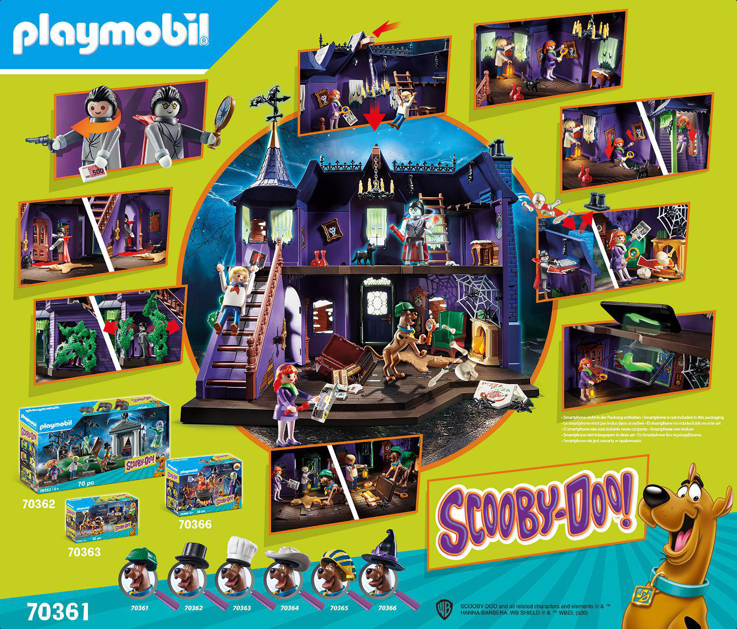 70361 Abenteuer Geisterhaus im SCOOBY-DOO! Mehrfarbig PLAYMOBIL Spielset,