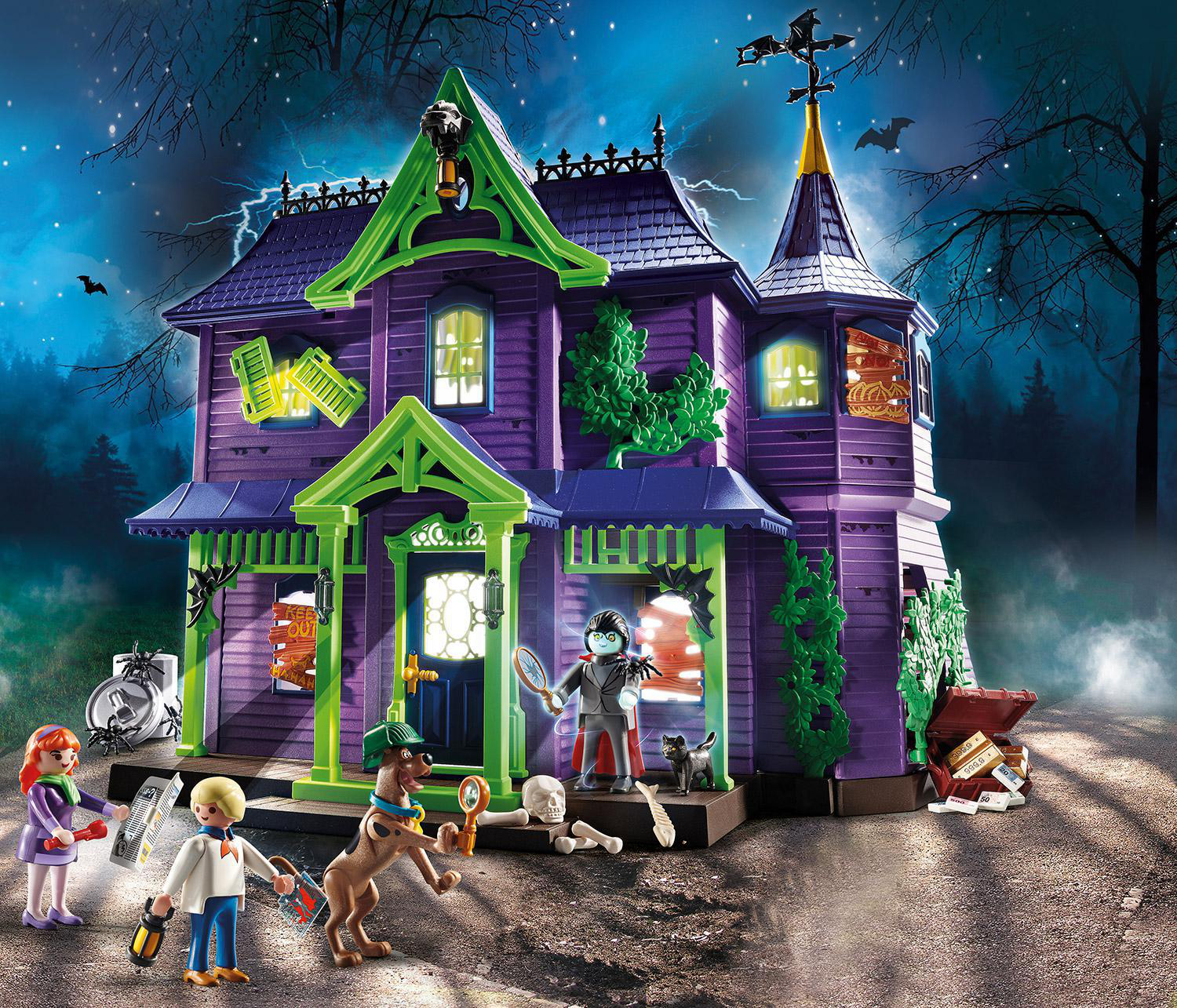 PLAYMOBIL 70361 SCOOBY-DOO! Abenteuer im Geisterhaus Spielset, Mehrfarbig
