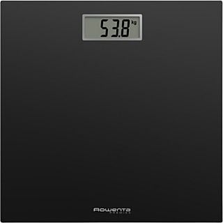 Báscula de baño - Rowenta Premiss BS1400, Peso máximo 150 kg, Vidrio Templado, Apagado automático, Pantalla LCD, Diseño Extraplano, Negro