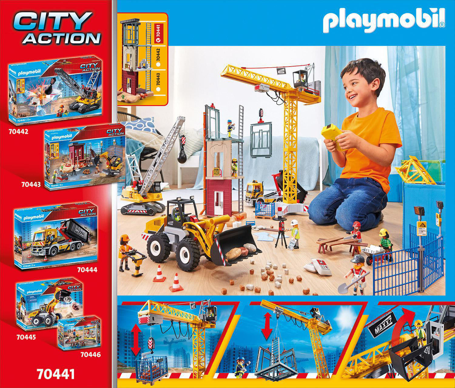 PLAYMOBIL 70441 RC-Baukran mit Bauteil Spielset, Mehrfarbig