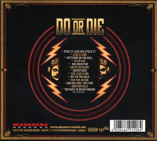 CD-Cover mit Text, darunter 'DO OR DIE', und Blitz-Designs.