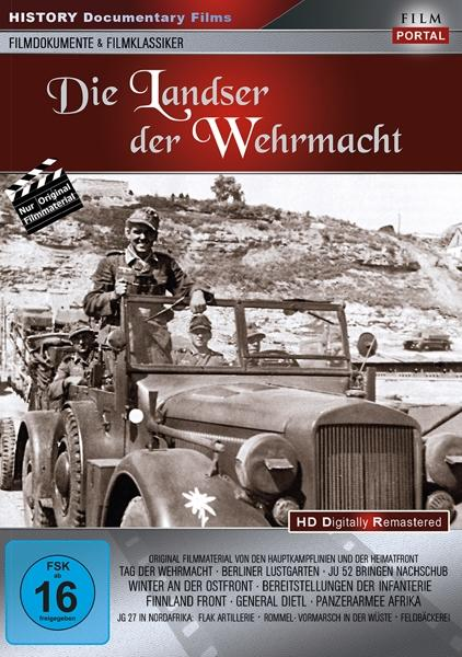 DVD-Hülle für eine Dokumentation über die deutsche Wehrmacht. Soldaten und ein Fahrzeug sind vorhanden.