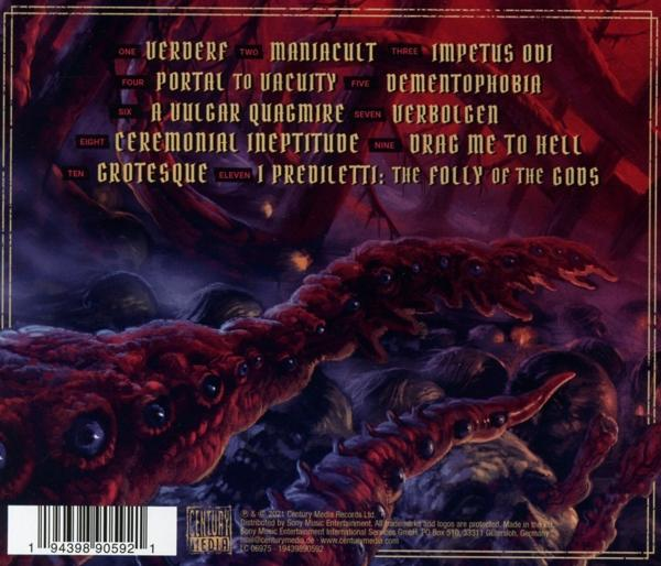 Albumcover mit Text und einer roten Figur.