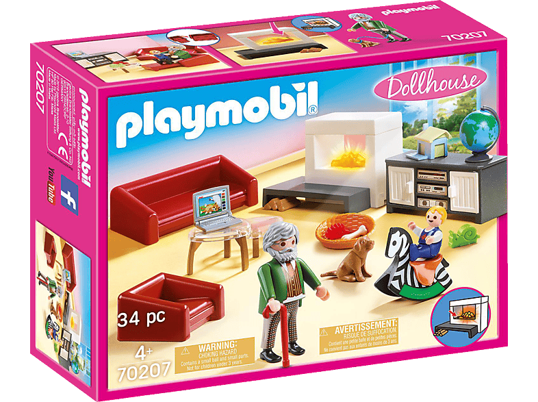 PLAYMOBIL 70207 Gemütliches Wohnzimmer Spielset, Mehrfarbig Kunststoff