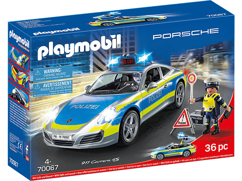 Playmobil 70067 Porsche 911 Carrera 4S Polizei (4-10 Jahren) Spielset, Mehrfarbig