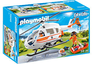 PLAYMOBIL 70048 Rettungshelikopter Spielset, Mehrfarbig