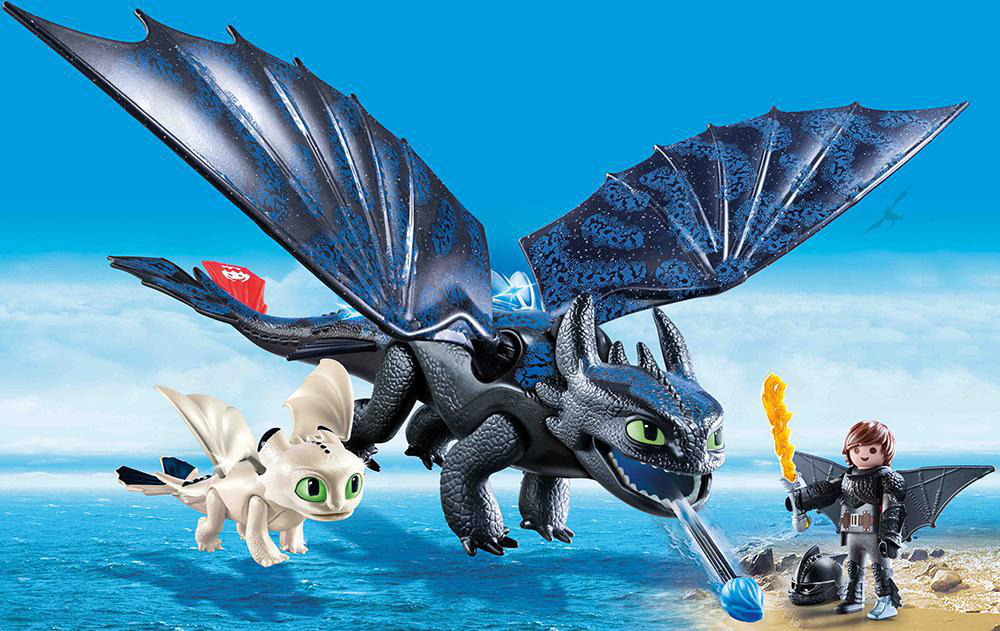 PLAYMOBIL 70037 Ohnezahn und Hicks mit Babydrachen Spielset, Mehrfarbig