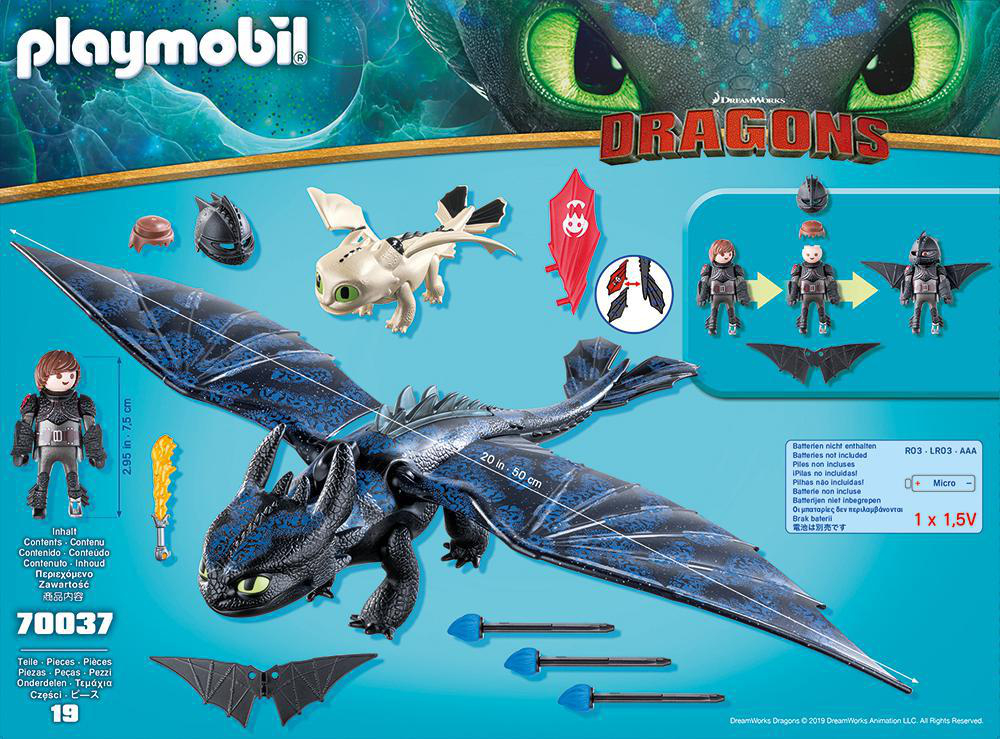PLAYMOBIL 70037 Ohnezahn und Hicks mit Babydrachen Spielset, Mehrfarbig