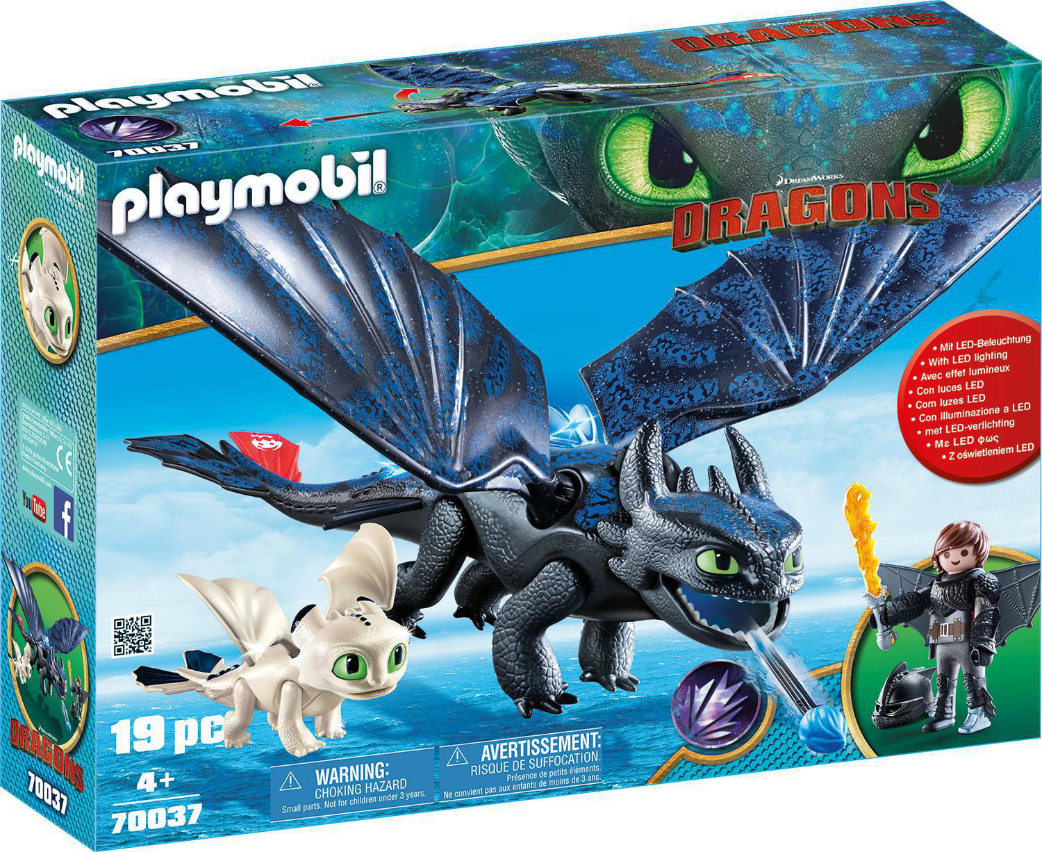 PLAYMOBIL 70037 Ohnezahn und Hicks mit Babydrachen Spielset, Mehrfarbig