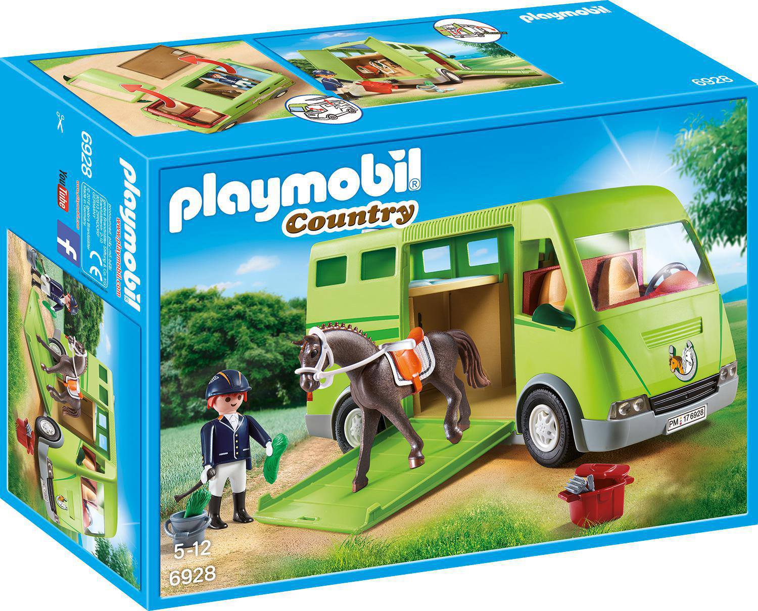 PLAYMOBIL 6928 Pferdetransporter Spielset, Mehrfarbig