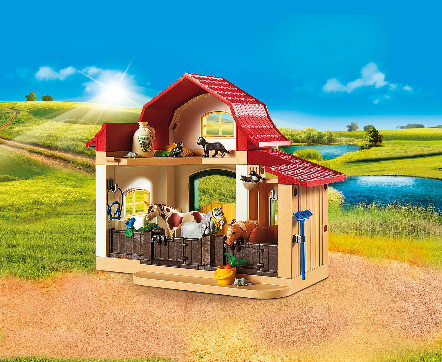 PLAYMOBIL 6927 Ponyhof Spielset, Mehrfarbig