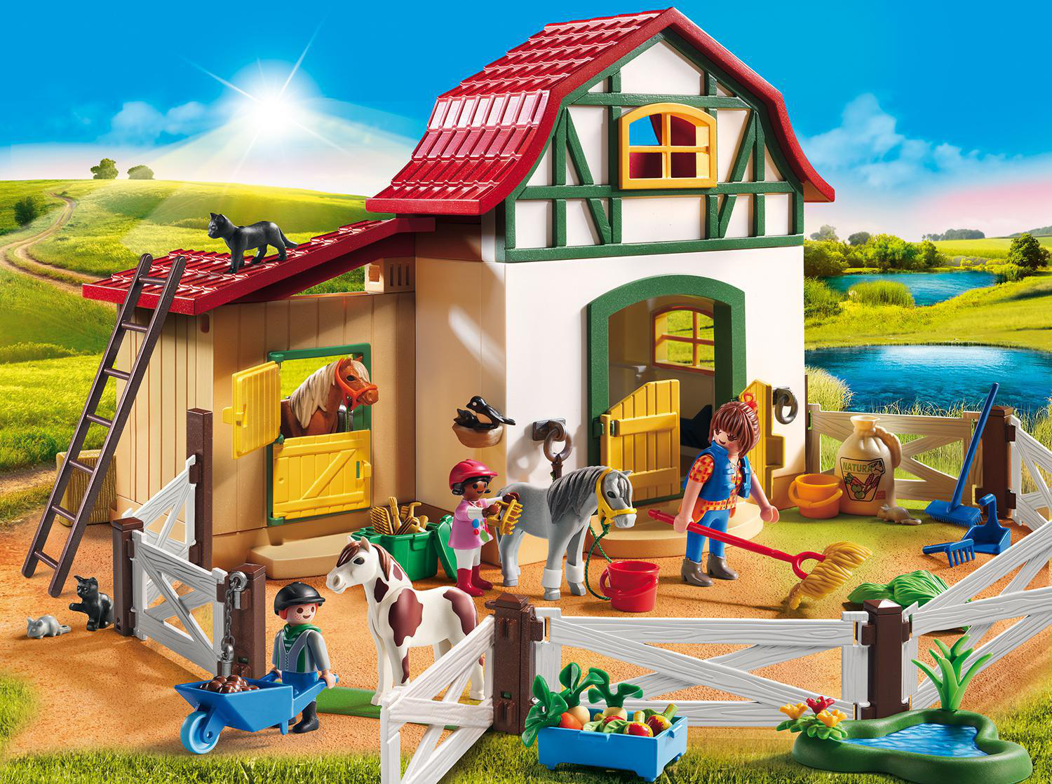 PLAYMOBIL 6927 Ponyhof Spielset, Mehrfarbig
