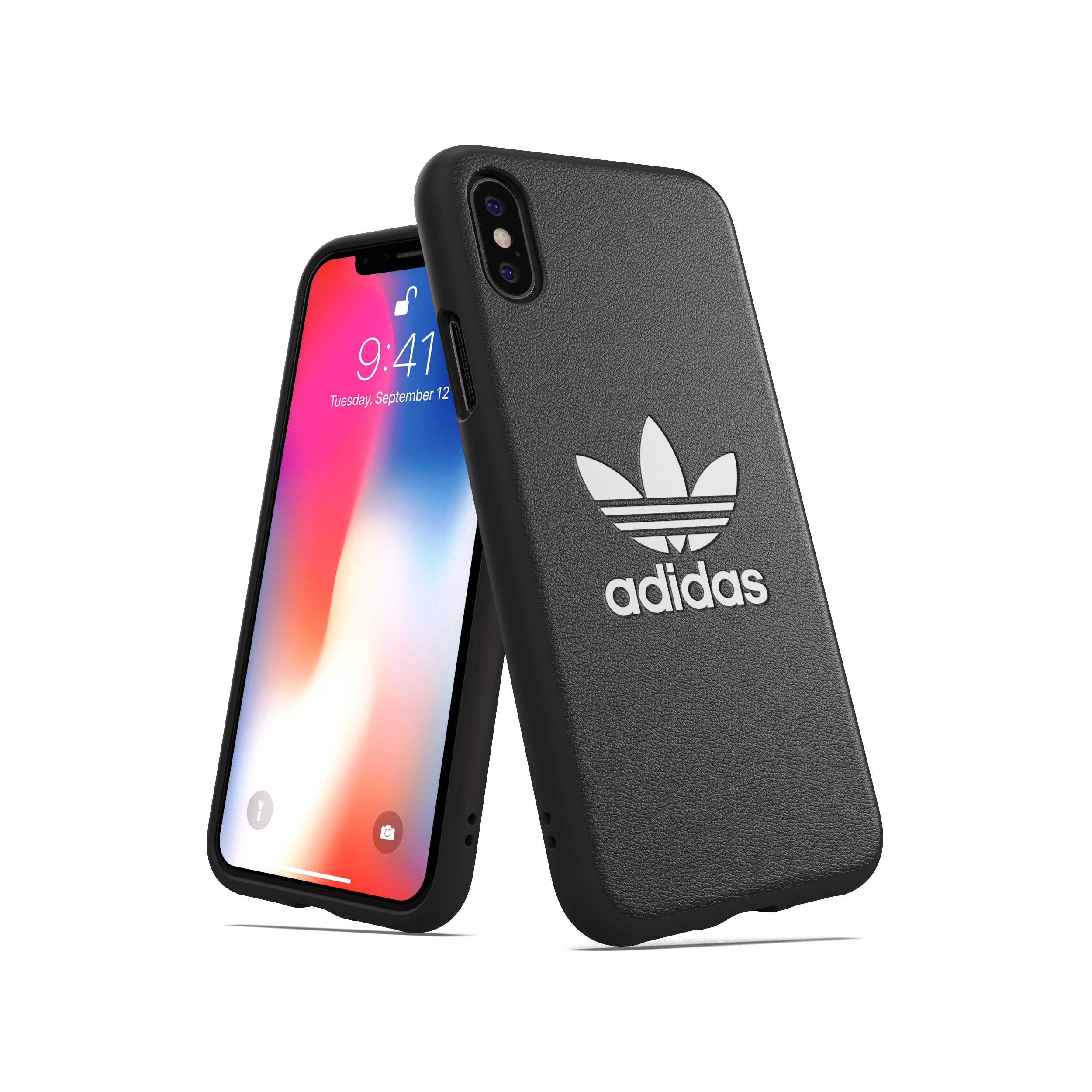 ADIDAS ORIGINALS geformtes Basic Cover 31584, Backcover, Apple, iPhone X, iPhone XS, Schwarz / Weiß