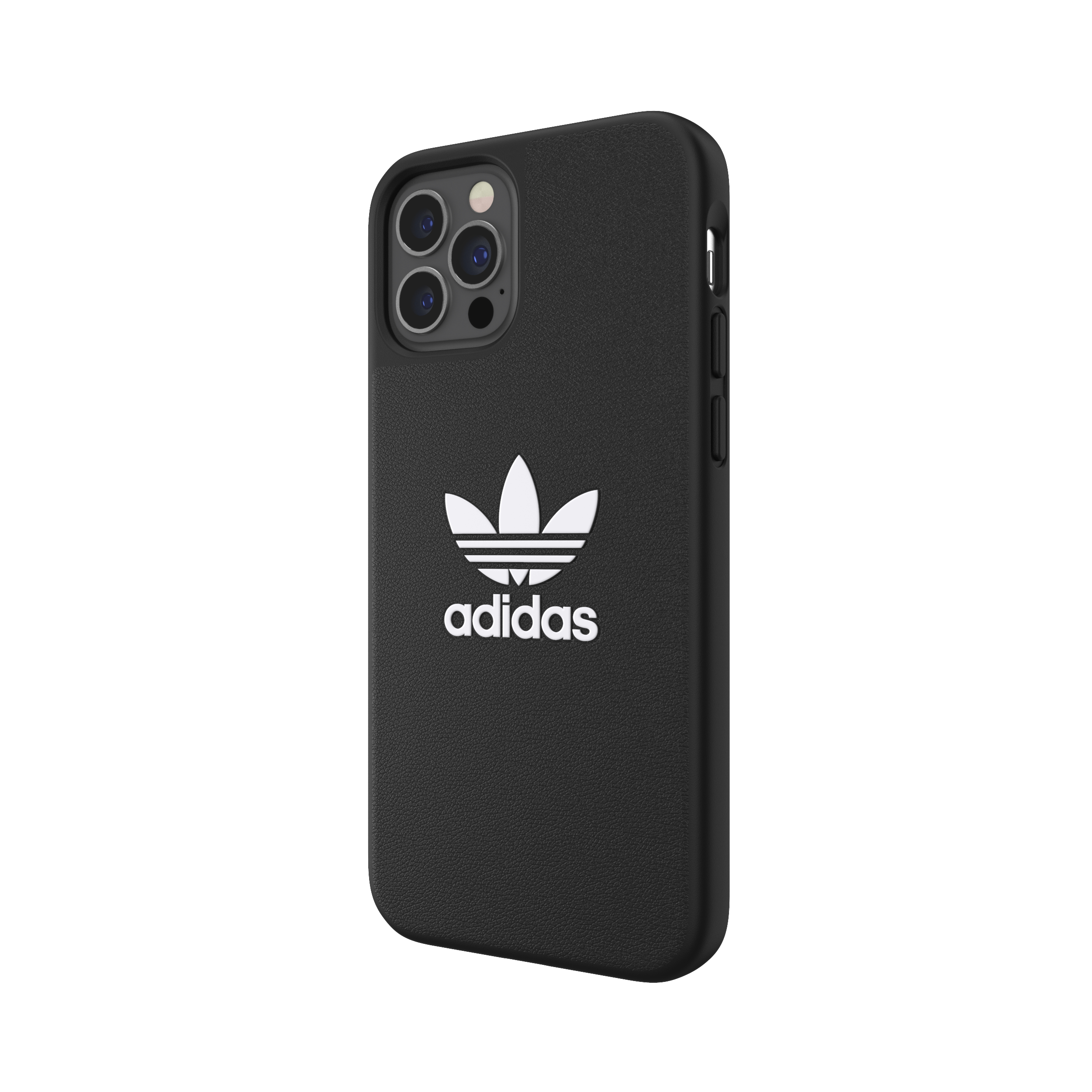 ADIDAS ORIGINALS geformtes Basic Cover 42215, Backcover, Apple, iPhone 12, iPhone 12 Pro, Schwarz / Weiß
