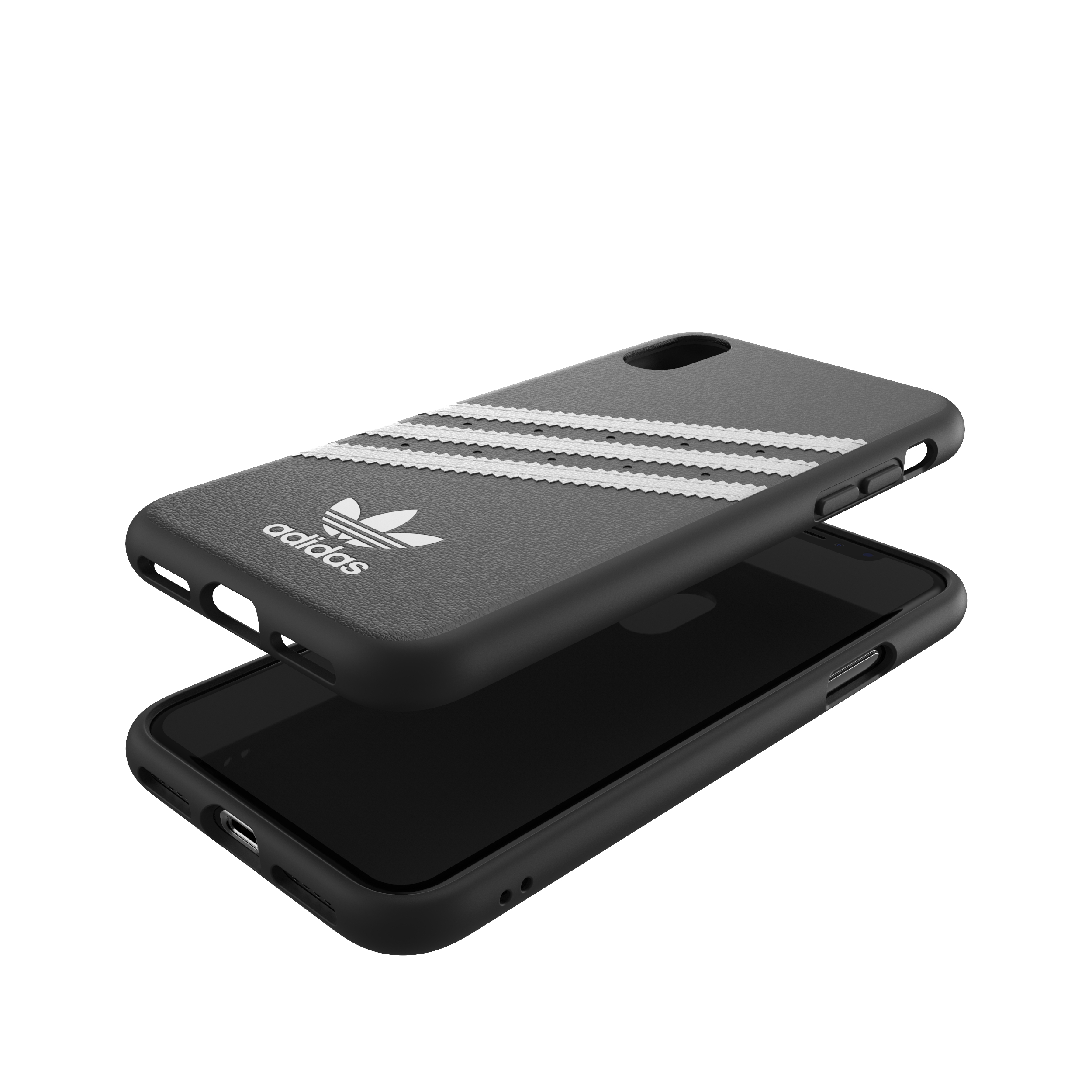 ADIDAS ORIGINALS geformtes Basic Cover 31597, Backcover, Apple, iPhone X, iPhone XS, Schwarz / Weiß