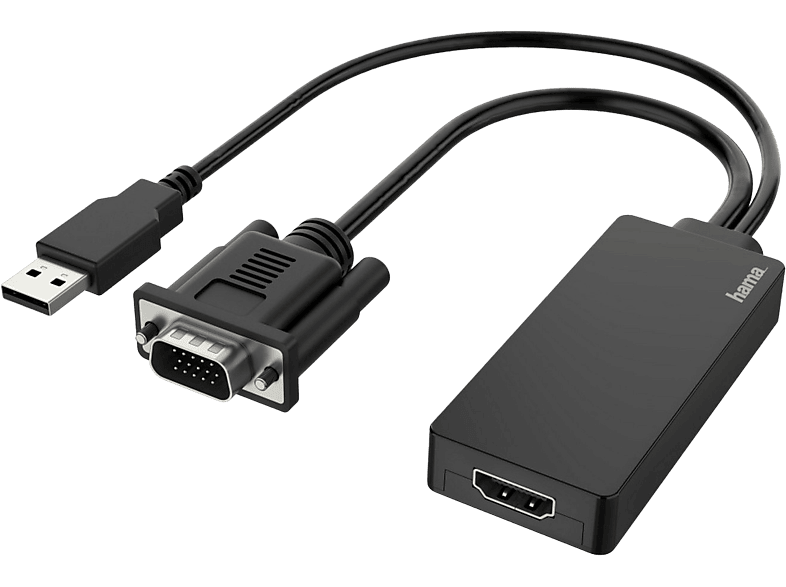 Adaptador  Hama 00200323, De USB 2.0 a 2x 3.5 mm Jack, Negro