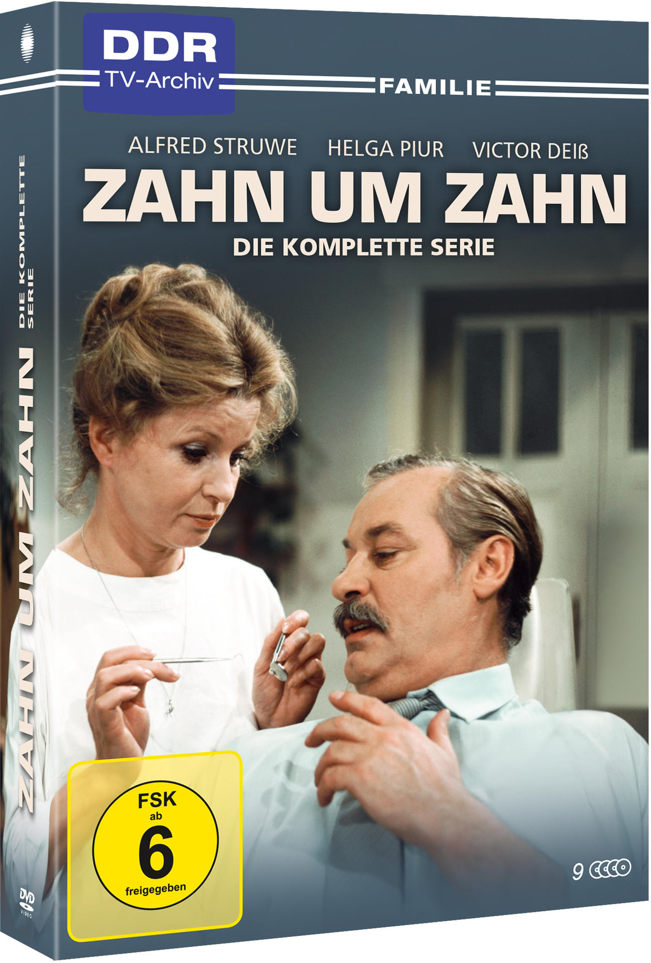 DVD-Hülle mit Darstellern und Titel 'Zahn um Zahn' auf Deutsch.