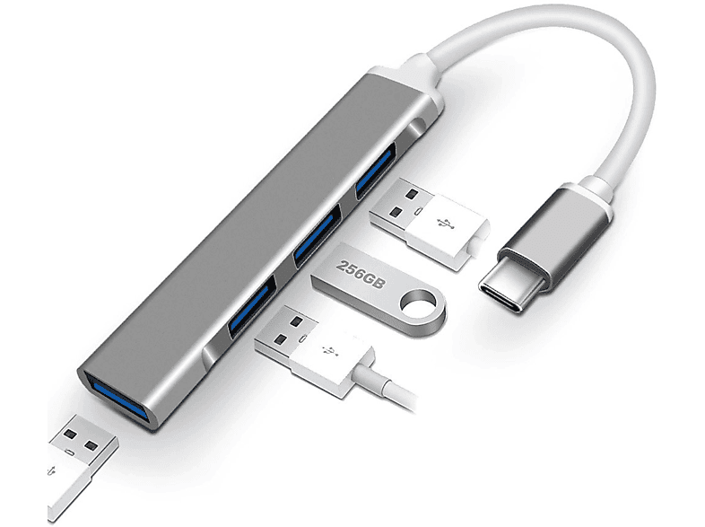 DAYTONA C-809 Type-C to 4* USB 3.0 Çevirici Adaptör Gri